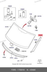 Молдинг лобового стекла левый Transit 2006 - 2014