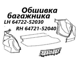 Запчасть обшивка багажника левая Toyota Belta 2010