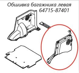 Обшивка багажника левая Toyota Cami 2005