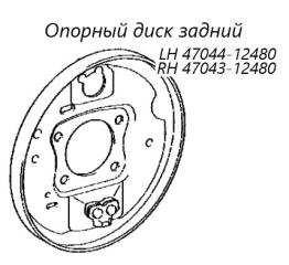 Опорный диск задний правый Toyota Corolla Fielder 2010