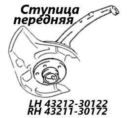 Фото запчасти ступица передняя правая Toyota Crown 1999 контрактная запчасть Запчасть ступица передняя правая Toyota Crown 1999