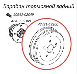 Запчасть барабан тормозной задний Toyota Ractis 2011