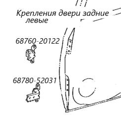 Фото запчасти петля двери задняя левая Toyota Ractis 2011 контрактная запчасть Запчасть петля двери задняя левая Toyota Ractis 2011