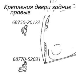 Фото запчасти петля двери задняя правая Toyota Ractis 2011 контрактная запчасть Запчасть петля двери задняя правая Toyota Ractis 2011