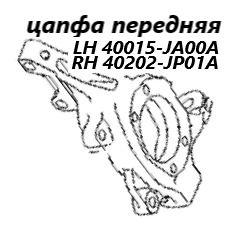 Цапфа передняя левая Nissan Teana 2009