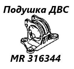 Запчасть подушка двигателя левая Mitsubishi Chariot Grandis 1999