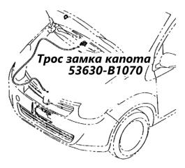 Запчасть трос замка капота Toyota Passo 2015