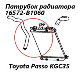 Патрубок радиатора Toyota Passo 2015 контрактная Патрубок радиатора Toyota Passo 2015
