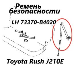 Ремень безопасности задний левый Toyota Rush 2007 контрактная Ремень безопасности задний левый Toyota Rush 2007