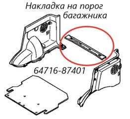Накладка на порог багажника Toyota Cami 2002