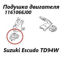 Подушка двигателя левая Suzuki Escudo 2007 контрактная Подушка двигателя левая Suzuki Escudo 2007