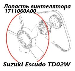 Лопасть вентилятора Suzuki Escudo TD02W G16A