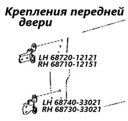 Фото запчасти петля двери передняя левая Toyota Vitz 2010 контрактная запчасть Запчасть петля двери передняя левая Toyota Vitz 2010