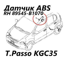 Датчик ABS задний правый Toyota Passo 2010