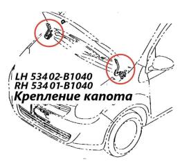 Петля капота Toyota Passo 2014