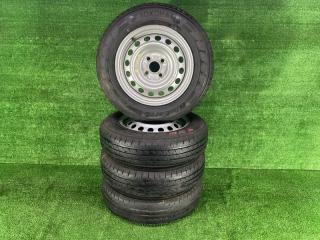 Комплект из 4-х Колесо летнее R14 / 155 / 80 Yokohama BluEarth Van RY55 4x100 штамп. 24ET (б/у)