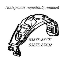 Подкрылок передний правый Toyota Cami 1999