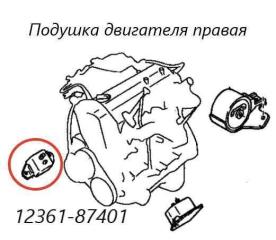 Подушка двигателя правая Toyota Cami 1999
