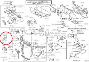 Дефлектор радиатора передний правый Lexus RX 4