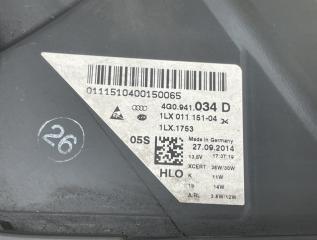 Фара правая передняя AUDI A6 4G CHVA 4G0941774D 2 ракурс