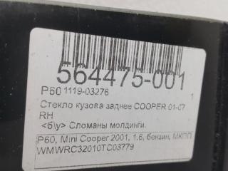 Стекло боковое Mini Cooper 51361166579, заднее правое