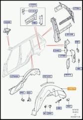 Подкрылок задний левый Land Rover Range Rover 2006 контрактная Подкрылок задний левый Land Rover Range Rover 2006