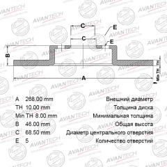 Запчасть диск тормозной задний Ford Galaxy 1995-2006