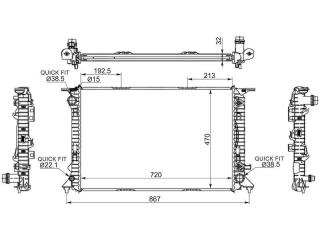 Запчасть радиатор охлаждения двигателя передний Porsche Macan 2013-2021