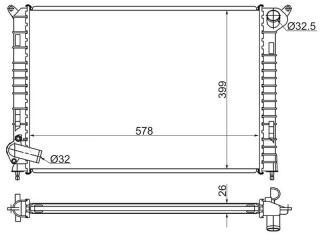 Радиатор охлаждения двигателя передний Mini Cooper 2001-2006 BW000MINI новая