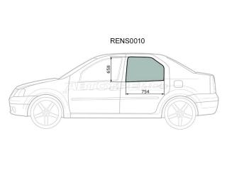 Запчасть стекло двери заднее левое Renault Logan 2004-2016