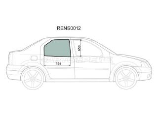 Запчасть стекло двери заднее правое Renault Logan 2004-2016