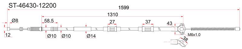 Трос ручника левый TOYOTA COROLLA 91- новая Трос ручника левый TOYOTA COROLLA 91-