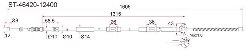 Трос ручника правый TOYOTA COROLLA 91- новая Трос ручника правый TOYOTA COROLLA 91-