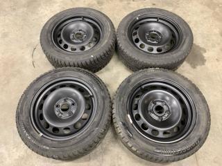 Комплект из 4-х Колесо шипованное R16 / 205 / 55 BRIDGESTONE Ice Cruiser 5x112 штамп. 46ET (б/у)