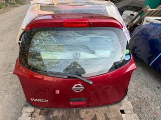 Запчасть Дверь 5-я  NISSAN MARCH  Контрактный Цвет: красный NAH   с камерой  COLOR NAH