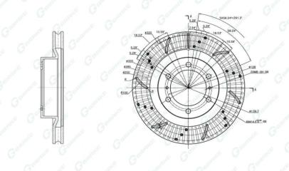 Запчасть диск тормозной передний перфорированный prado 150
