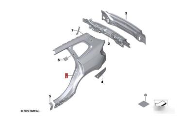Фото запчасти крыло заднее левое BMW X1 2022-2025 новая запчасть Запчасть крыло заднее левое BMW X1 2022-2025