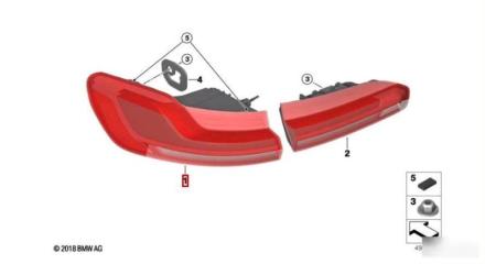 Запчасть фонарь задний правый BMW X4
