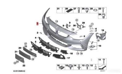 Запчасть бампер передний BMW 4 2013-2020