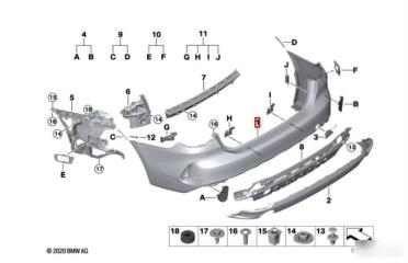 Запчасть бампер задний BMW 4 2020-2024