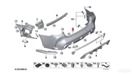 Запчасть бампер задний BMW 4 2020-2025