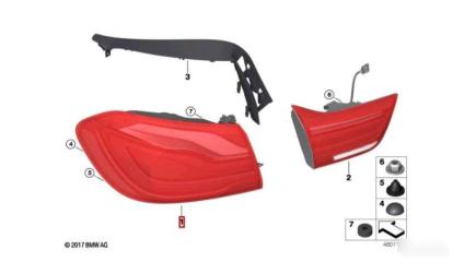 Запчасть фонарь задний левый BMW 4 2013-2020