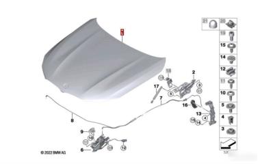 Запчасть капот передний BMW 7 2022-2025