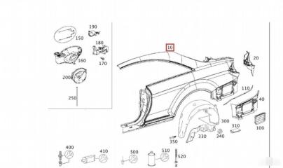 Запчасть крыло заднее левое Mercedes CL 2005=2014