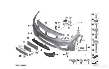 Запчасть бампер передний BMW M4 2013-2020