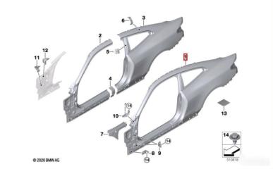 Запчасть боковина задняя левая BMW M4 2020-2025