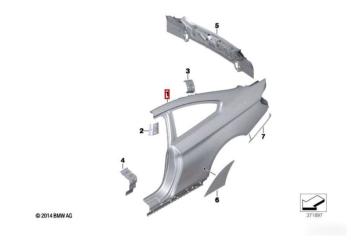 Запчасть крыло заднее левое BMW M4 2013-2020