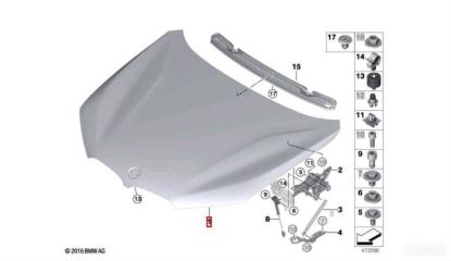 Фото запчасти капот BMW X1 2015-2023 новая запчасть Запчасть капот BMW X1 2015-2023