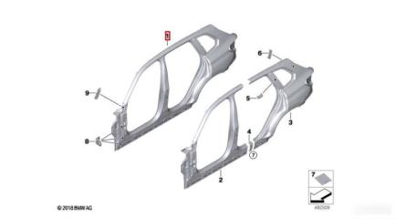 Фото запчасти боковой каркас BMW X5 2018-2025 новая запчасть Запчасть боковой каркас BMW X5 2018-2025
