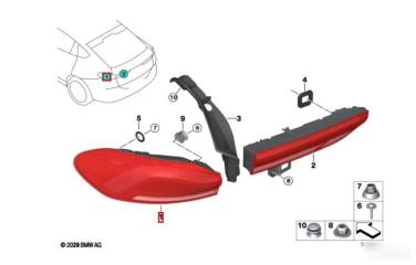 Запчасть фонарь задний левый BMW X6 2020-2025